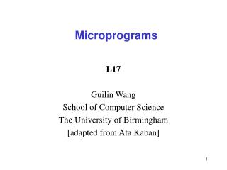 Microprograms