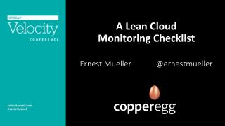 A Lean Cloud Monitoring Checklist