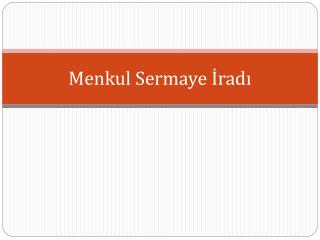 Menkul Sermaye İradı