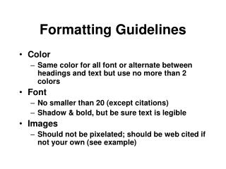 Formatting Guidelines