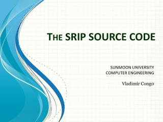 The SRIP SOURCE CODE