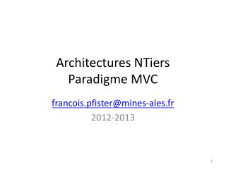 Architectures NTiers Paradigme MVC