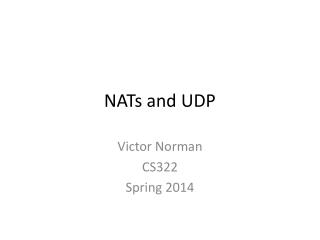 NATs and UDP