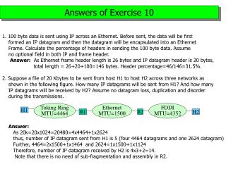Answers of Exercise 10