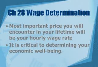 Ch 28 Wage Determination