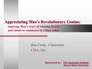 Jim Cook, Chairman CHA, Inc.