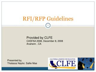 RFI /RFP Guidelines