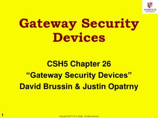 Gateway Security Devices