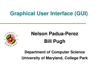 Graphical User Interface (GUI)