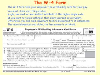 The W-4 Form