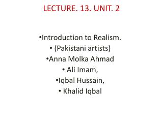 LECTURE. 13. UNIT. 2