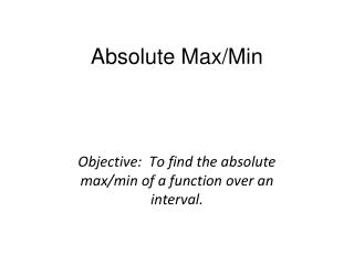 Absolute Max/Min