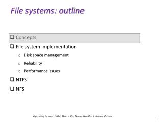 File systems: outline