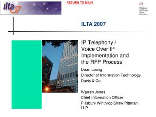 IP Telephony / Voice Over IP Implementation and the RFP Process