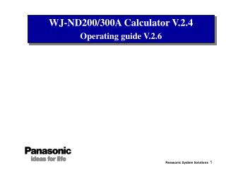 WJ-ND200/300A Calculator V.2.4 Operating guide V.2.6