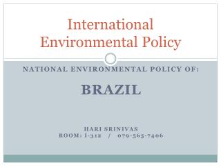 International Environmental Policy