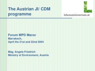 The Austrian JI/ CDM programme