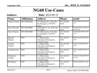 NG60 Use-Cases