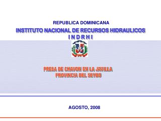 INSTITUTO NACIONAL DE RECURSOS HIDRAULICOS I N D R H I