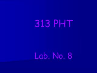 313 PHT Lab. No. 8