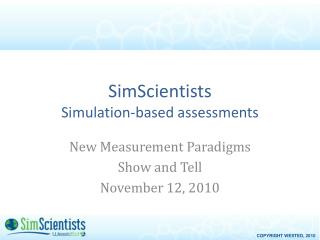 SimScientists Simulation-based assessments