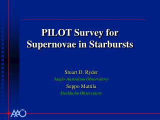 PILOT Survey for Supernovae in Starbursts