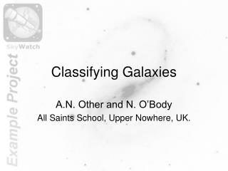 Classifying Galaxies