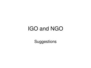 IGO and NGO