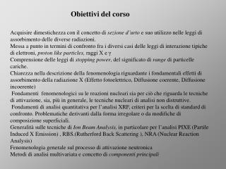 Obiettivi del corso