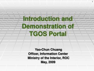 Introduction and Demonstration of TGOS Portal