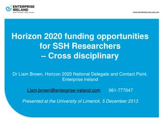 Horizon 2020 funding opportunities for SSH Researchers – Cross disciplinary