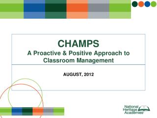 CHAMPS A Proactive &amp; Positive Approach to Classroom Management