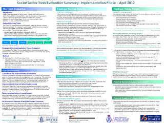 Social Sector Trials Evaluation Summary: Implementation Phase - April 2012