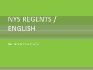 NYS REGENTS / ENGLISH
