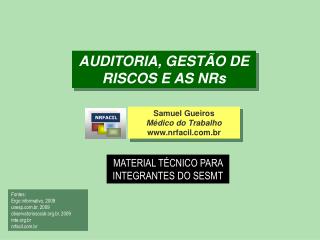 AUDITORIA, GESTÃO DE RISCOS E AS NRs