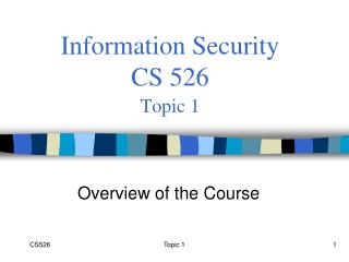 Information Security CS 526 Topic 1