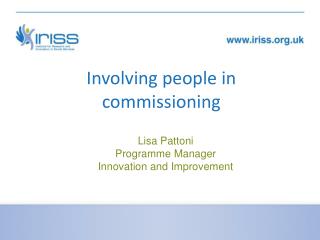 Involving people in commissioning