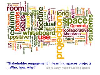 “Stakeholder engagement in learning spaces projects …Who, how, why!”