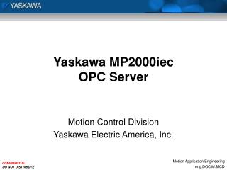 Yaskawa MP2000iec OPC Server