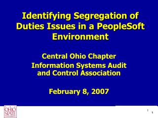 Identifying Segregation of Duties Issues in a PeopleSoft Environment