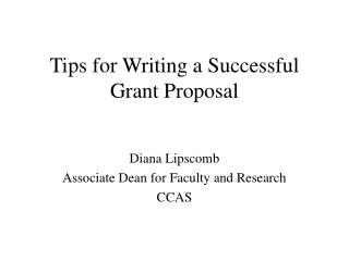 Tips for Writing a Successful Grant Proposal
