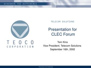 Presentation for CLEC Forum