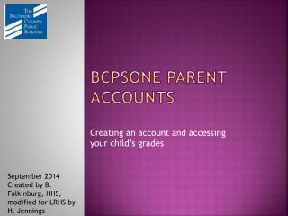 BCPSOne Parent accounts