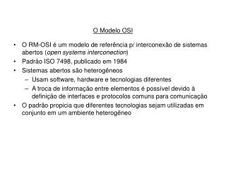 O Modelo OSI