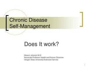 Chronic Disease Self-Management