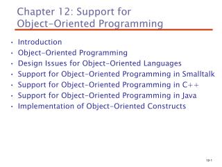 Chapter 12: Support for Object-Oriented Programming
