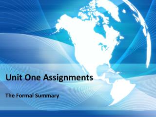 Unit One Assignments