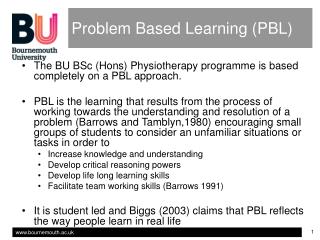 Problem Based Learning (PBL)