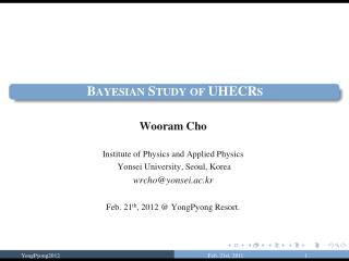 Bayesian Study of UHECRs