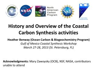 History and Overview of the Coastal Carbon Synthesis activities